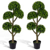 Lucktree 46" Artificial Boxwood Topiary Tree with 5 Ball-Shaped Topiaries