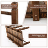 Arched Outdoor Footbridge, 5 FT Fir Wood Garden Crossing with Dual Safety Side Rails