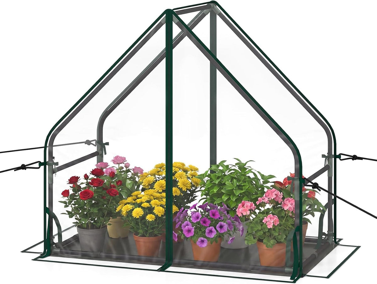 Lucktree Mini Outdoor Portable Green House with Sturdy Metal Frame