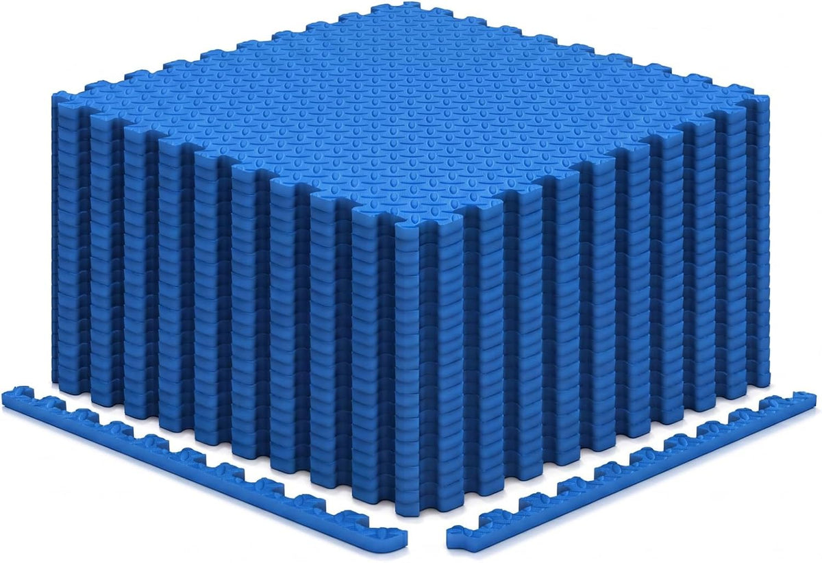 Lucktree 12/24/36/48 Tiles Exercise Flooring Mats with Border