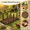 150cm Wooden Bridge, Arc Footbridge w/Safe Chain Railings, Outside Small Arc Pond Bridge