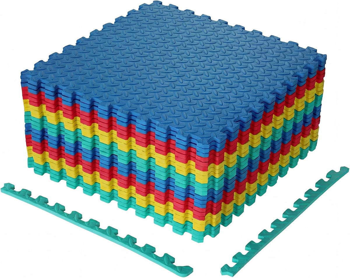Lucktree Puzzle Exercise Mats | 0.5" Thick EVA Interlocking Foam Floor Tiles for Protective