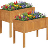 Lucktree Solid Wooden Raised Garden Bed w/Legs (35”Lx 16”Wx24”H)