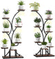 Lucktree Plant Stand Indoor with Grow Lights 8-Tier 58" Tall Corner Metal Plant Shelf
