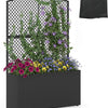 Lucktree Raised Garden Bed with Trellis | 58'' Tall PE Rattan Planter Box w/Liner & Drainage
