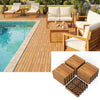 Lucktree 12" x 12" Interlocking Acacia Wood Deck Tiles