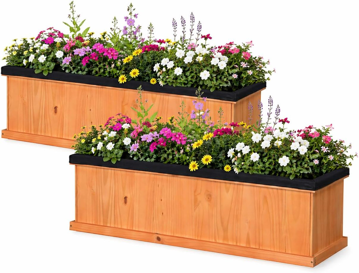 Lucktree Raised Garden Bed with 3 Drainage Holes (44"x10"x12")