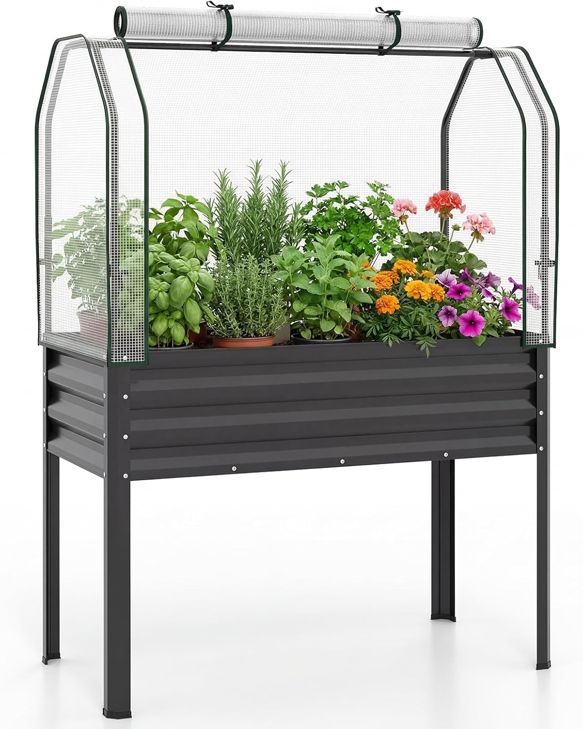 Lucktree Raised Garden Bed with Legs & Greenhouse Cover (1/2)