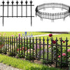 Lucktree No Dig Decorative Metal Garden Fence with Fleur-de-Lis Finials