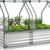 Lucktree 4x2x3 FT Galvanized Raised Garden Bed with Greenhouse Cover