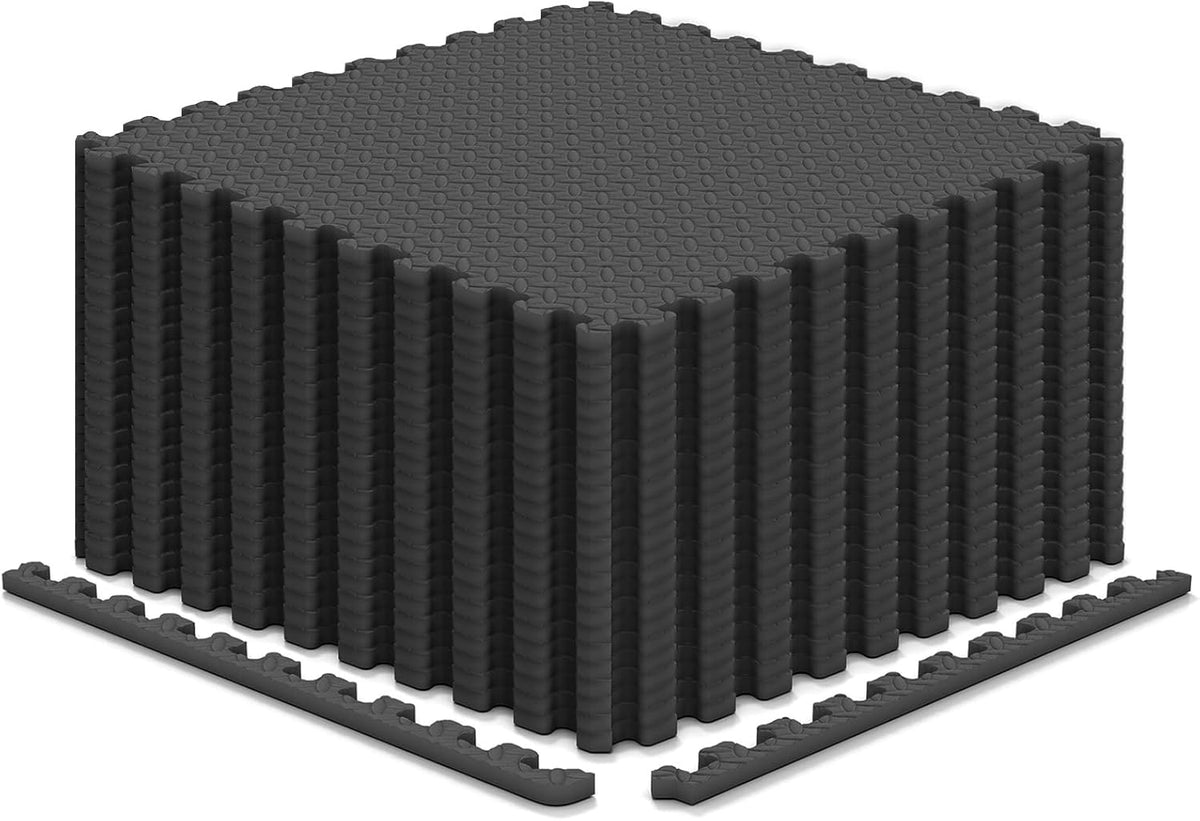 Lucktree EVA Exercise Floor Mats, 1/2" Interlocking Soft Foam Puzzle Play Mats