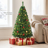 5/6/7/8 FT Artificial Christmas Tree, Unlit Full Xmas Pine Tree with 350/650/950/1138 Branch Tips & Folding Metal Stand