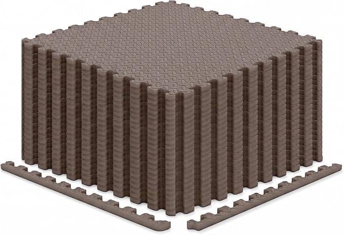 Lucktree 12/24/36/48 Tiles Exercise Flooring Mats with Border