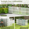 Outdoor Air Conditioner Fence, 113 x 114 cm Vinyl Privacy Screen with Metal Ground Stakes