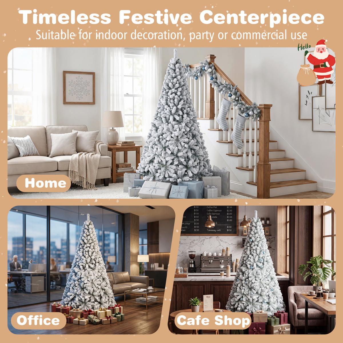 7.5 FT Snow Flocked Artificial Christmas Tree