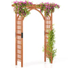 Outdoor Wood Arbor Arch, Natural Solid Wood Garden Arch Arbor Trellis for Climbing Plants