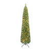 7FT Pre-Lit Pencil Christmas Tree, Slim Artificial Xmas Tree with Folding Metal Stand