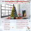 Lucktree 7FT Pre-Lit Artificial Christmas Tree, Hinged Realistic Snowy Xmas Pine Tree W/ 450 Color Changing LED Lights, 11 Flash Modes - LucktreeUS