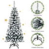 Lucktree Artificial Snow Flocked Christmas Tree, Slim Xmas Snowy Tree for Indoor and Outdoor Use - LucktreeUS