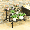 3 Tiers Metal Plant Stand, Ladder Plant Display Rack - Lucktree
