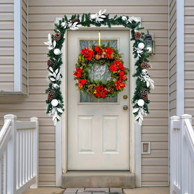 9FT Pre-lit Christmas Garland, with 50 LED Lights - LucktreeUS
