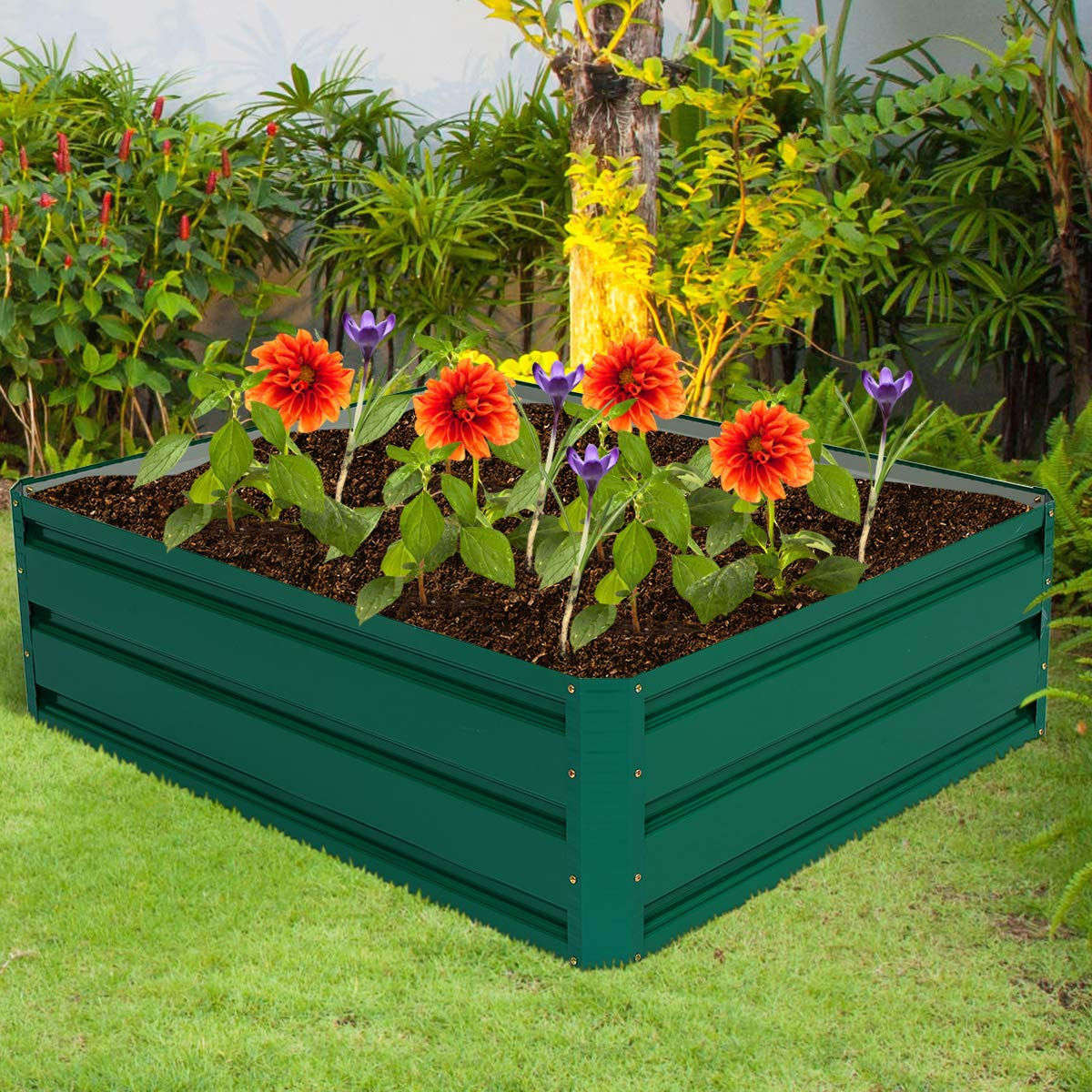 Dark Green Patio Raised Garden Bed (40" L x 32" W x 12" H)