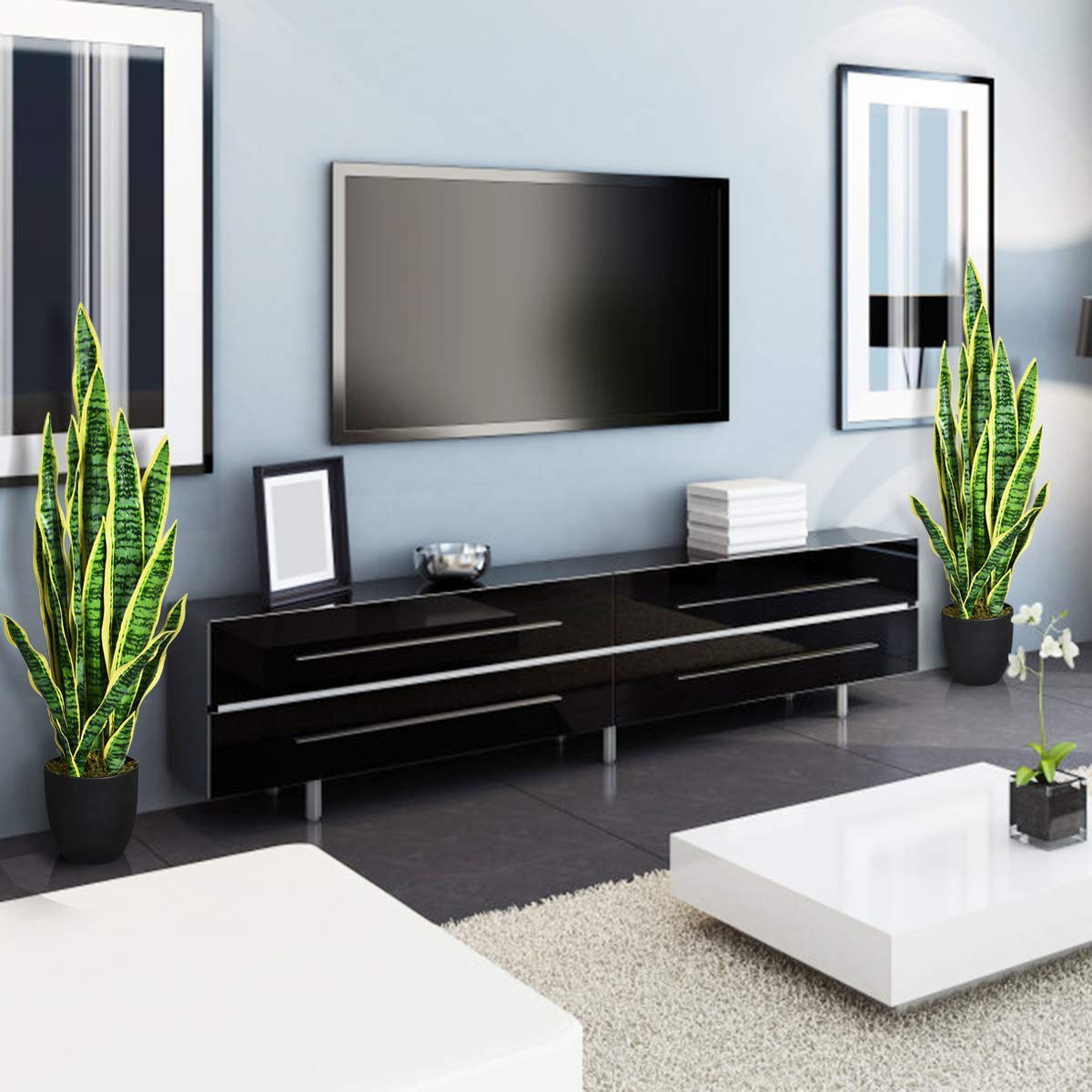 Artificial Snake Plant, 36" Fake Sansevieria - LucktreeUS
