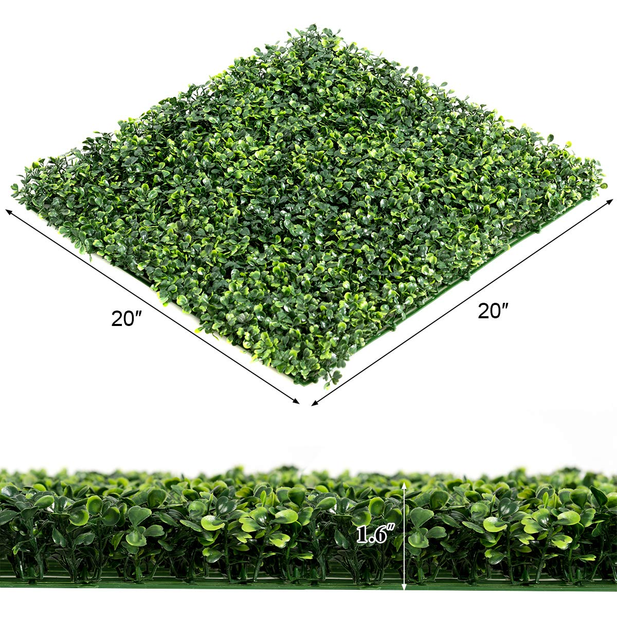 Lucktree 12PCS 20x20inch Artificial Boxwood Panels Garden Privacy Fence Screen