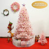Artificial Pink Christmas Tree, 6ft/7ft Premium Unlit Hinged Spruce Full Tree - LucktreeUS