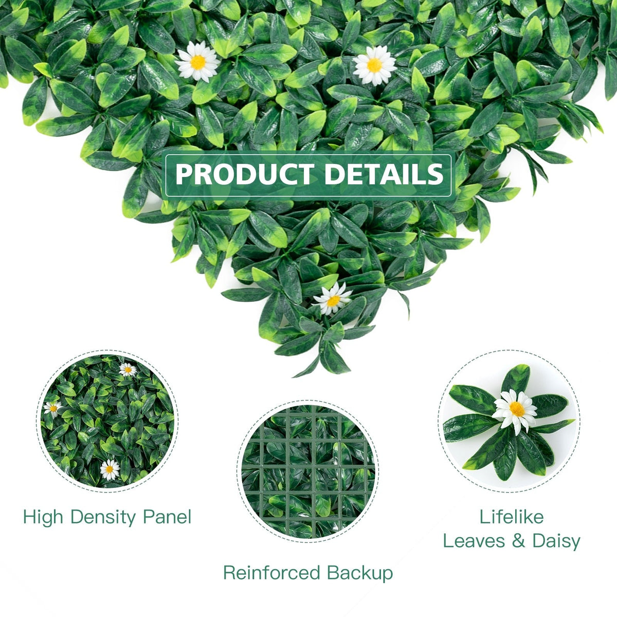 Lucktree 12PCS 20x20inch Artificial Boxwood Panels Garden Privacy Fence Screen