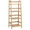 4-Tier Ladder Shelf Plant Stand, Bamboo Flower Pots Holder Display Rack - Lucktree