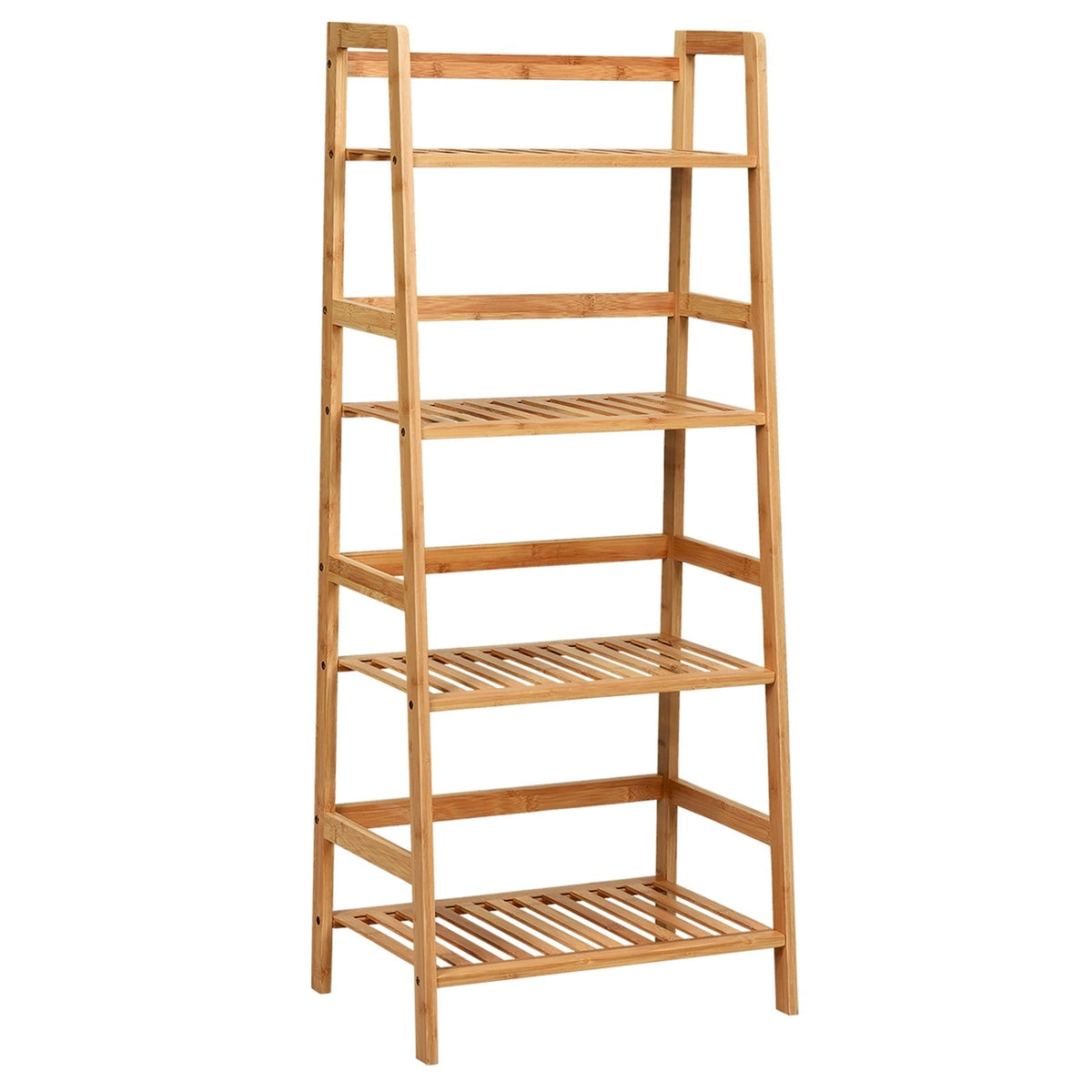 4-Tier Ladder Shelf Plant Stand, Bamboo Flower Pots Holder Display Rack - Lucktree