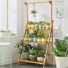Lucktree 3-Tier Hanging Plant Stand Storage Shelf, Folding Flower Pot Organizer Display Storage Rack