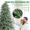 Lucktree 8ft Artificial Christmas Tree, Unlit Hinged Xmas Spruce Tree w/ 1658 Mixed PE & PVC Branch Tips - LucktreeUS
