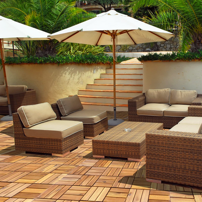 27 PCS Interlocking Patio Deck Tiles - Lucktree