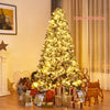 6FT/9FT  Snow Flocked Christmas Tree, Hinged Pine Tree - LucktreeUS