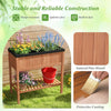 Lucktree 40"x20"x39" Raised Garden Bed Wood Planter Box with Plant Stand & Black Liner