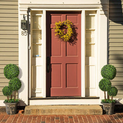 2.5 Ft/3 Ft  Artificial Boxwood Topiary Tree, Fake Greenery Plants Triple Ball Tree - LucktreeUS