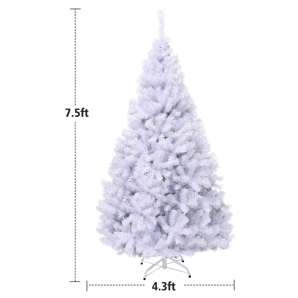 6ft /7.5ft/9ft White Artificial Christmas Tree - LucktreeUS