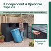 3-Bin Metal Trash Can Storage Shed, 238 x 79 CM Outdoor Garbage Shed with Flip-Up Lids & Lockable Doors