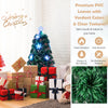 3FT Pre-Lit Optical Fiber Christmas Artificial Tree with Multicolor LED Lights and Snowflakes