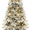 4.5 FT Pre-Lit Christmas Tree Snow Flocked, Artificial Christmas Tree with 757 Branch Tips