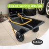 21-Gallon Dual-Wheel Wheelbarrow, Heavy-Duty Utility Cart with Pneumatic Tires and Foldable Handle