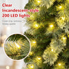 7FT Pre-lit Pencil Christmas Tree, Slim Artificial Xmas Tree with 150 Warm White LED Lights