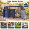 3-Bin Metal Trash Can Storage Shed, 238 x 79 CM Outdoor Garbage Shed with Flip-Up Lids & Lockable Doors