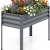 Lucktree 44" x 22" x 32" Metal Large Elevated Planter Box for Vegetable Flower Fruit Herb (1/2)