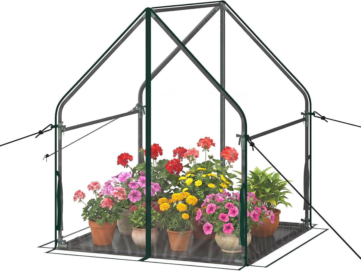 Lucktree Mini Outdoor Portable Green House with Sturdy Metal Frame