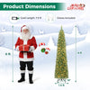 7FT Pre-Lit Pencil Christmas Tree, Slim Artificial Xmas Tree with Folding Metal Stand