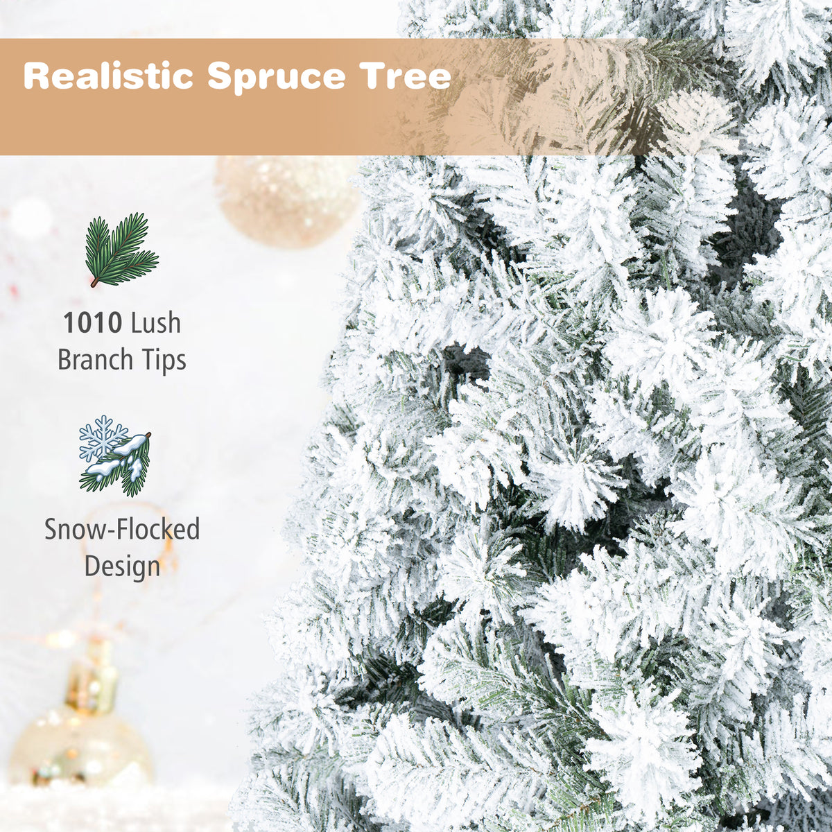 7.5 FT Snow Flocked Artificial Christmas Tree