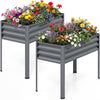 Lucktree 44" x 22" x 32" Metal Large Elevated Planter Box for Vegetable Flower Fruit Herb (1/2)